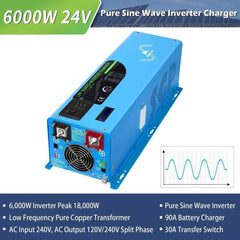 Sungold Power 6000W DC 24V Split Phase Pure Sine Wave Inverter With Charger - Green Vista Living