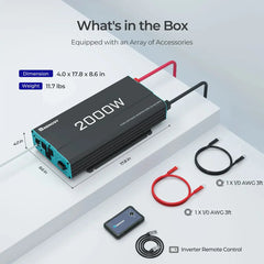 Renogy 2000W 12V Pure Sine Wave Inverter - Green Vista Living