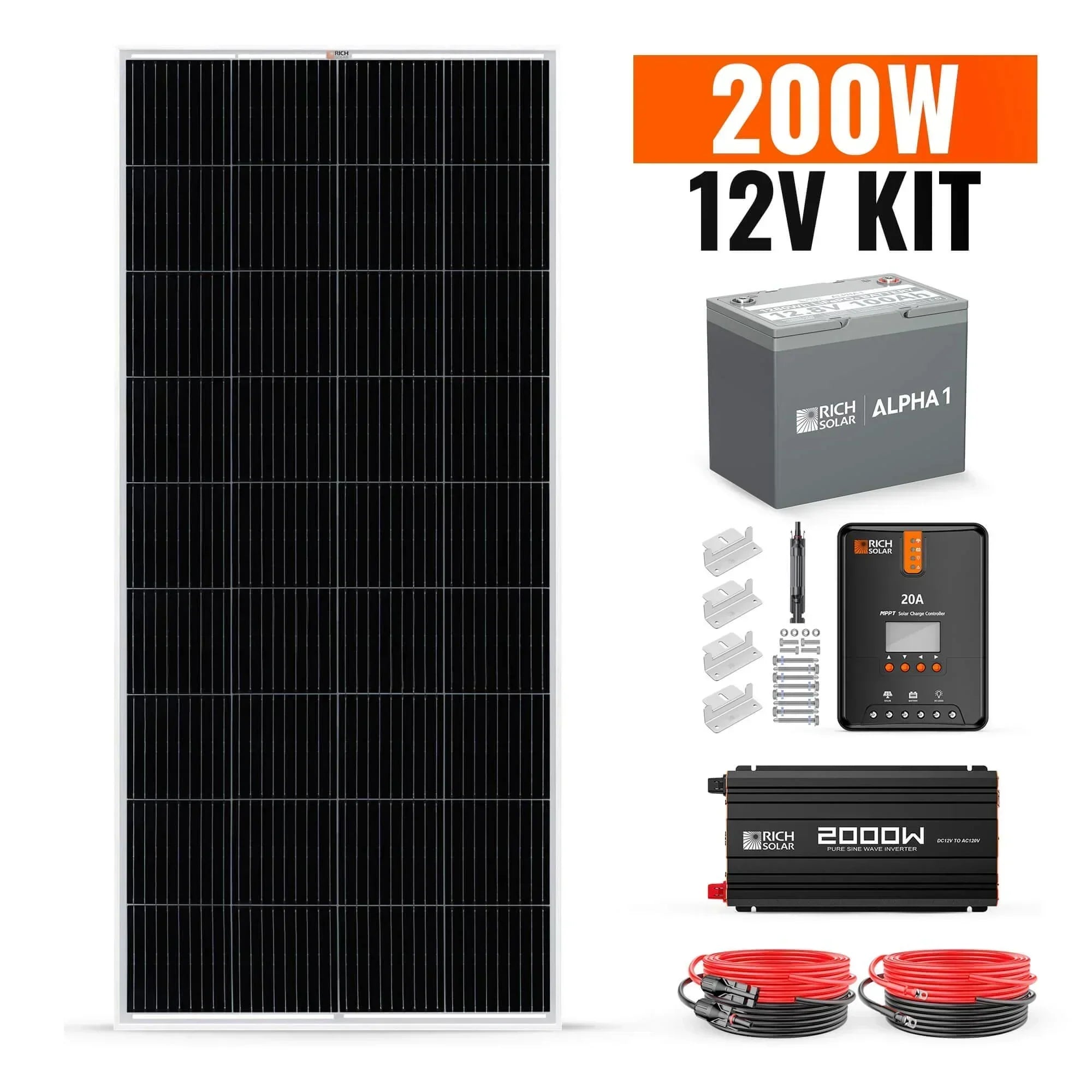 Rich Solar - 200 Watt Complete Solar Kit - Green Vista Living
