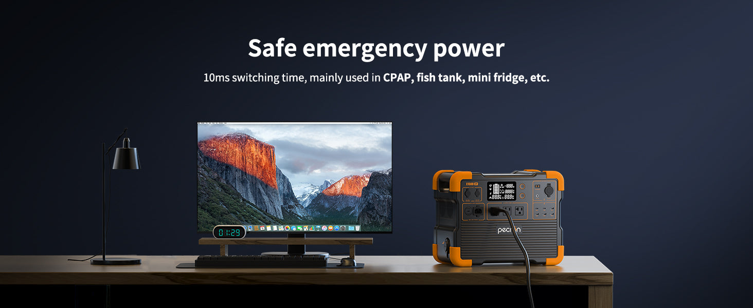 PECRON E1500LFP Expandable Portable Power Station 2200W 1536Wh - Green Vista Living