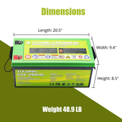 ACOPOWER 12V 200Ah LiFePO4 Deep Cycle Lithium Battery - Green Vista Living