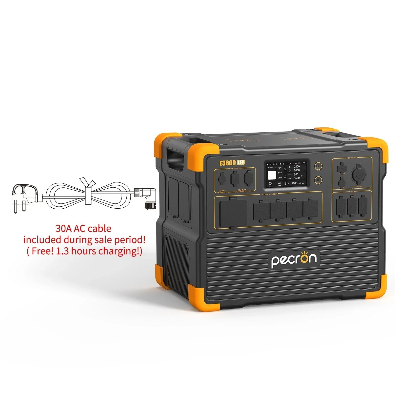 PECRON E3600LFP Portable Power Station 3600W 3072Wh - Green Vista Living