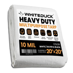 16’ x 20’ Heavy Duty Poly Tarp 10 mil, 6 oz - Black & Silver - Green Vista Living