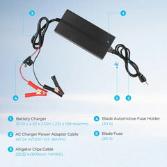 Renogy 12V 20A/24V 10A AC-to-DC LFP Portable Battery Charger - Green Vista Living