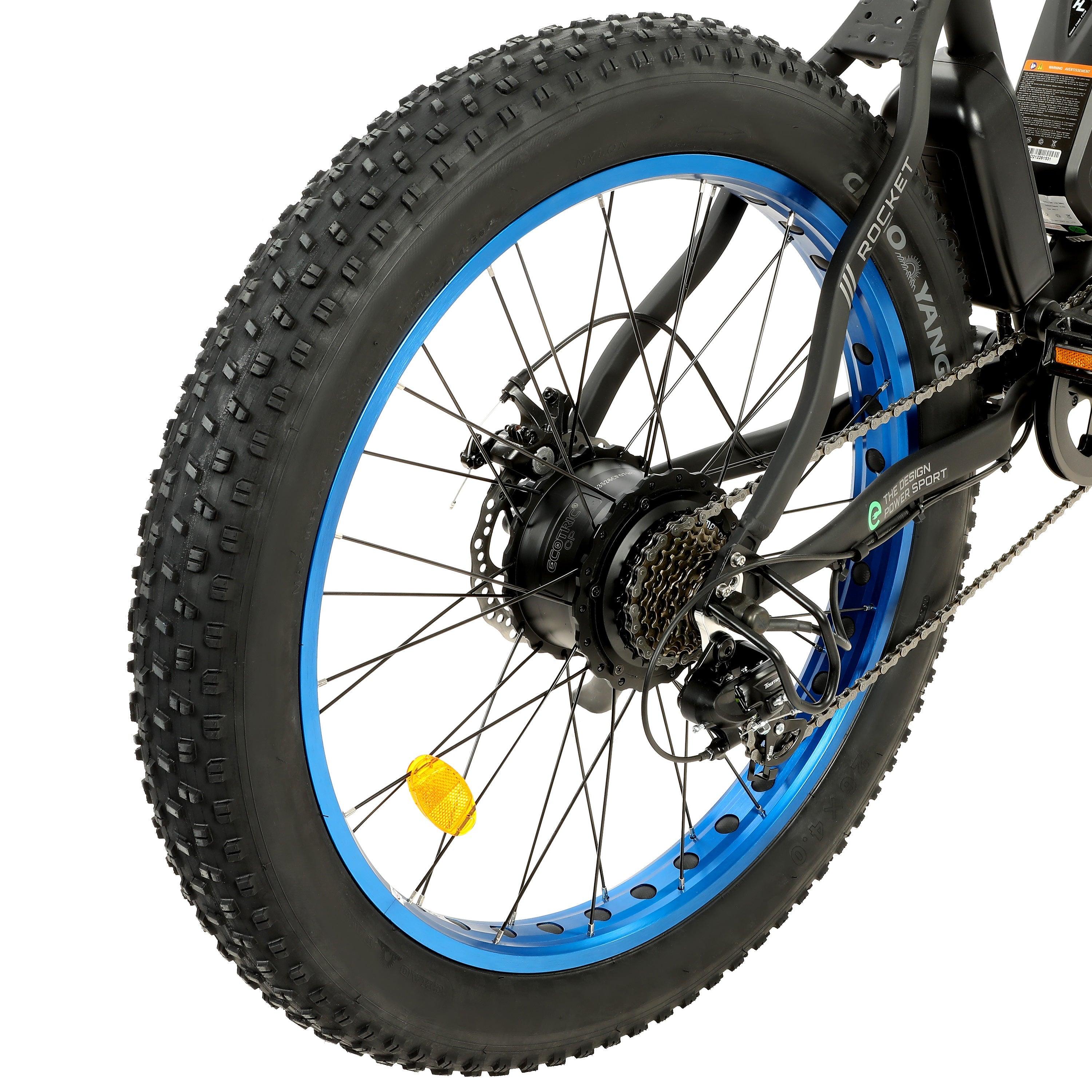 UL Certified-Ecotric Rocket Fat Tire Beach Snow Electric Bike - Blue - Green Vista Living