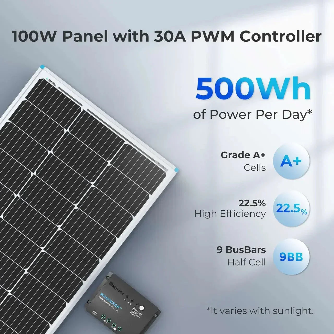 Renogy Starter Kit N-Type 100W 12V Solar Kit - Green Vista Living