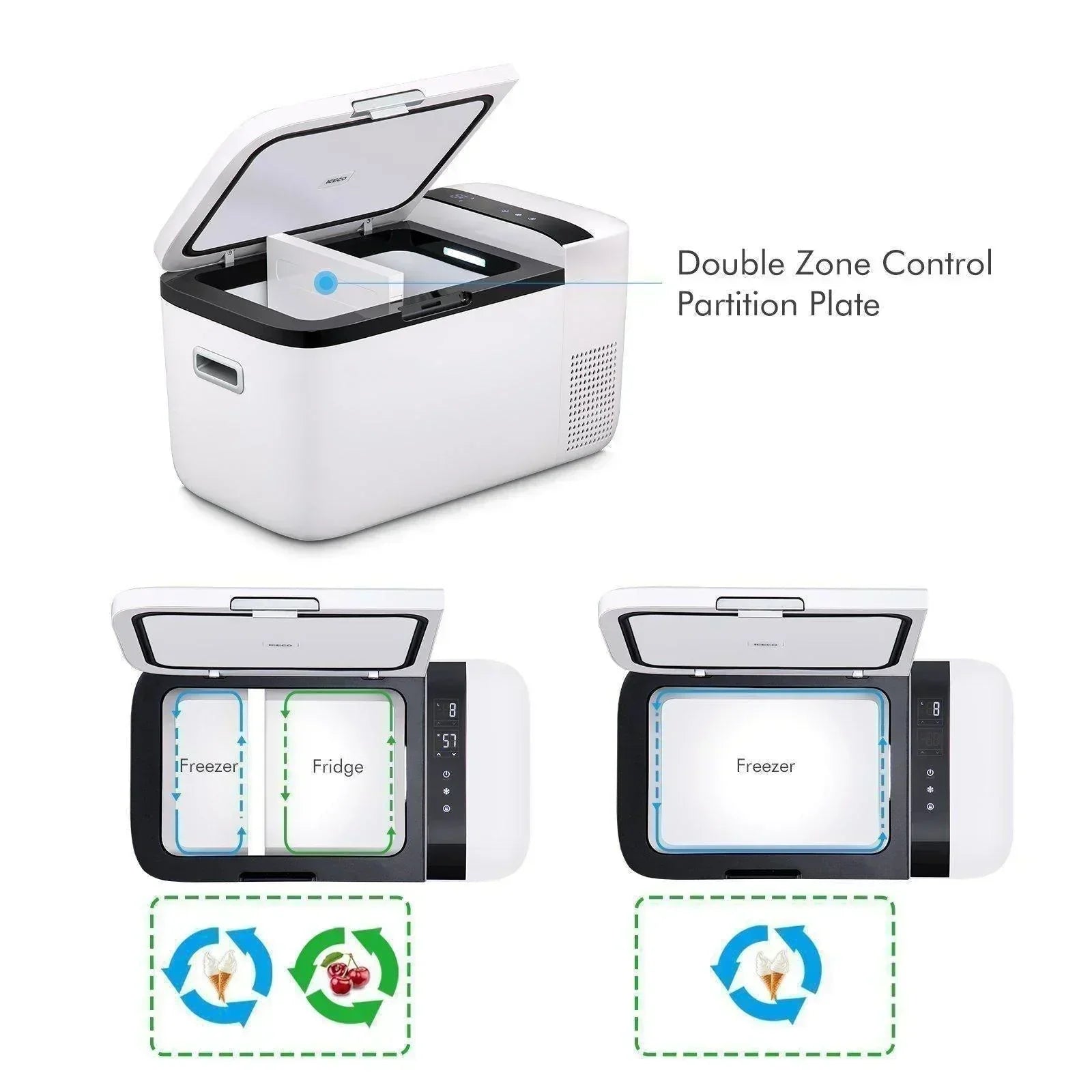 ICECO GO20 21QT Dual Zone Portable Fridge Car Freezer - Green Vista Living