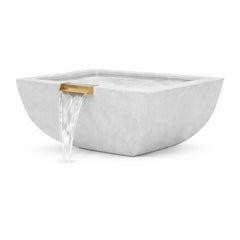 Flame Havens 24" Square Curved GFRC Concrete Water Only Bowl by Flame Havens Serenity Series
