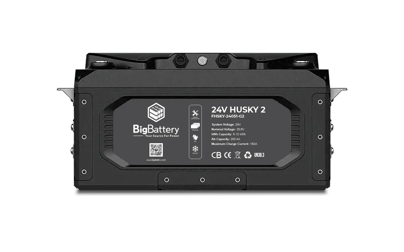 BigBattery 24V HUSKY 2 – LiFePO4 – 200Ah – 5.12kWh Lithium Battery - Green Vista Living