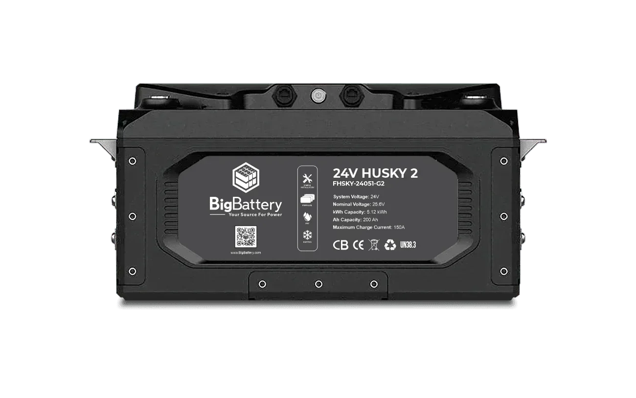 BigBattery 24V HUSKY 2 – LiFePO4 – 200Ah – 5.12kWh Lithium Battery - Green Vista Living