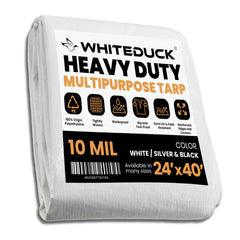 16’ x 20’ Heavy Duty Poly Tarp 10 mil, 6 oz - Black & Silver - Green Vista Living