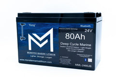 Monster Marine Lithium 24V 80Ah deep cycle marine battery with Bluetooth and LiFePO4 technology