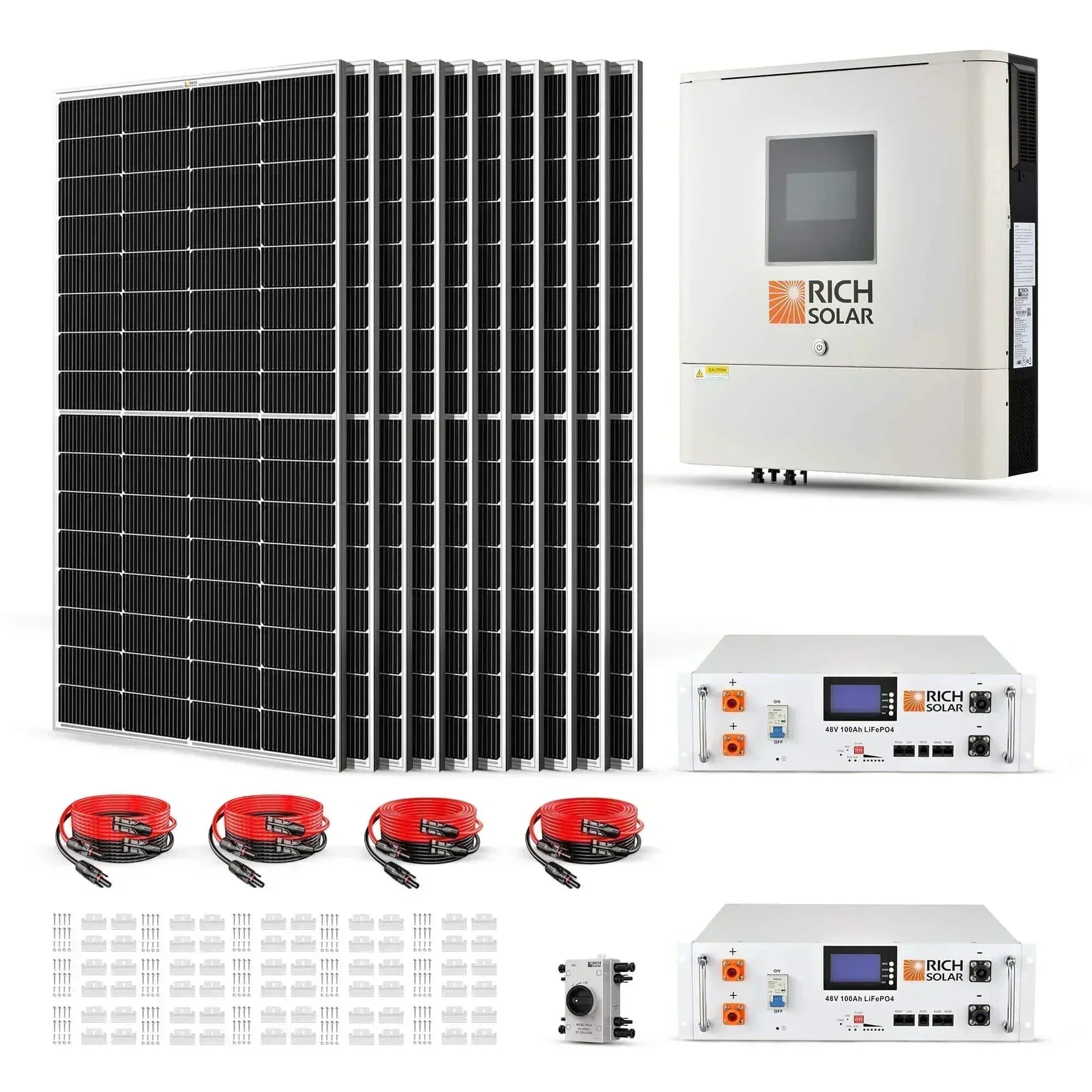 Rich Solar 2500W 48VDC-120VAC Solar Kit - Green Vista Living