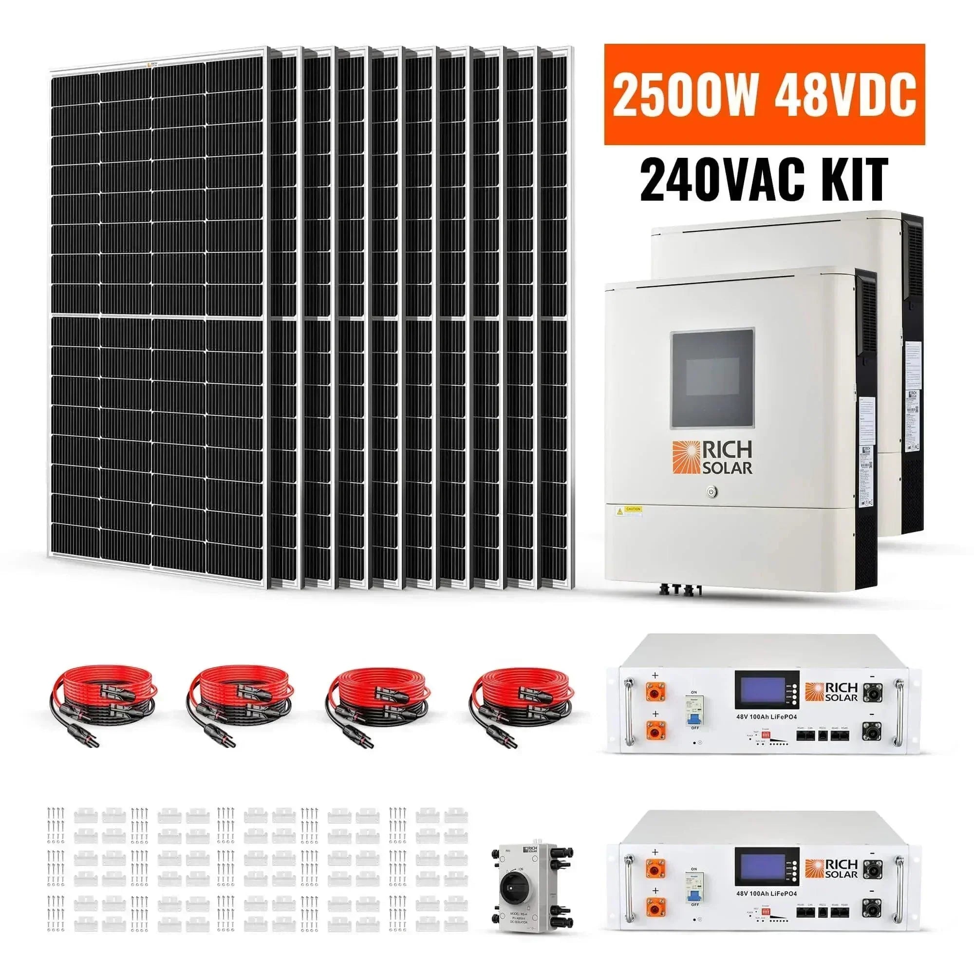 Rich Solar 2500W 48VDC-240VAC Solar Kit - Green Vista Living