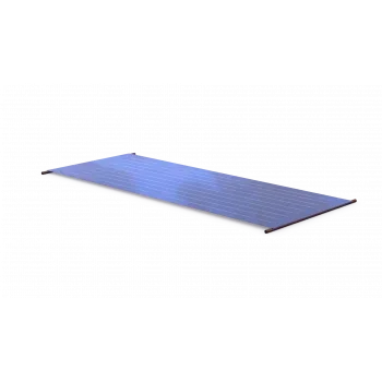 Rectangular blue solar panel with grid lines against white background