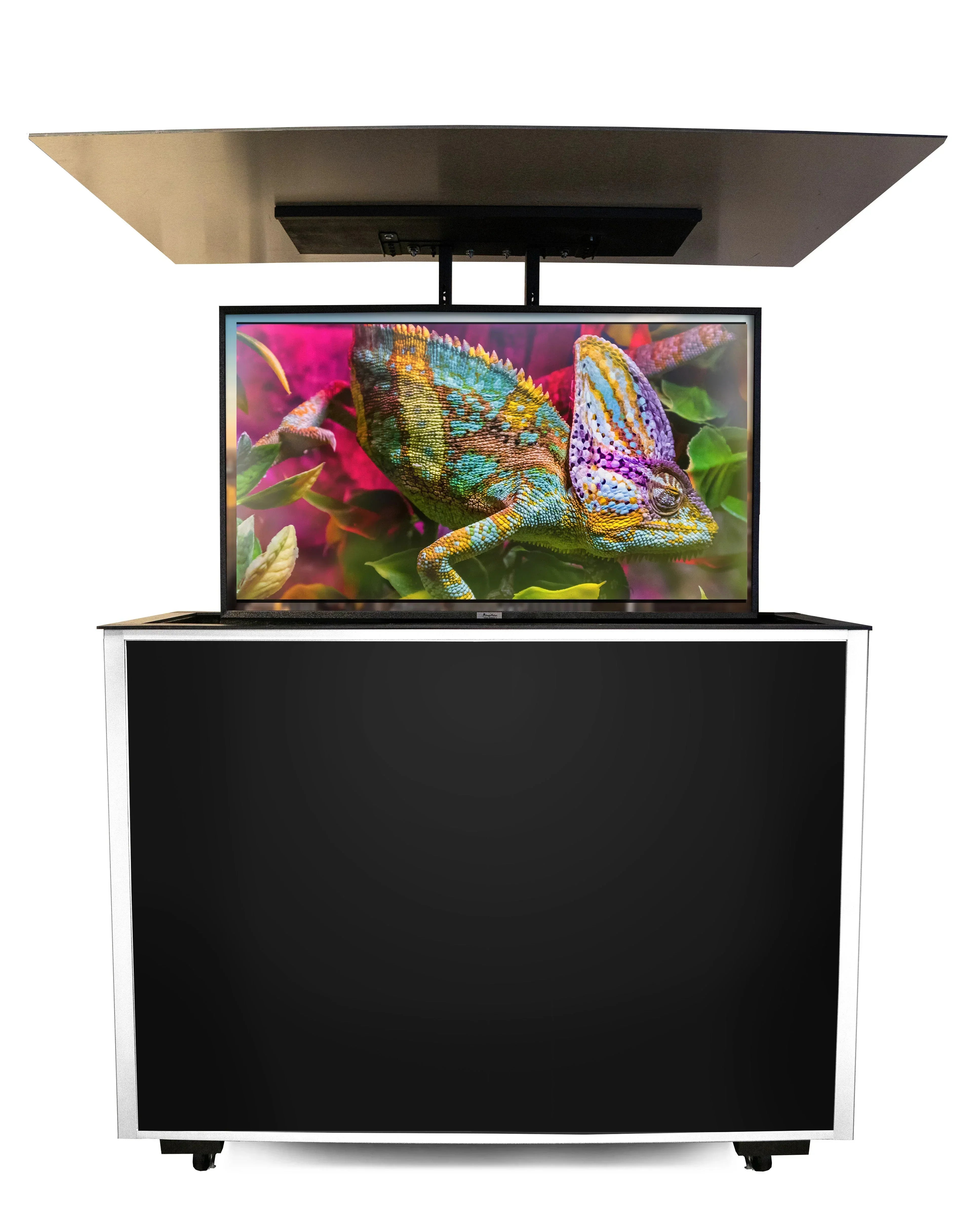 MirageVision 75" Outdoor TV Premium Lift Cabinet - Green Vista Living