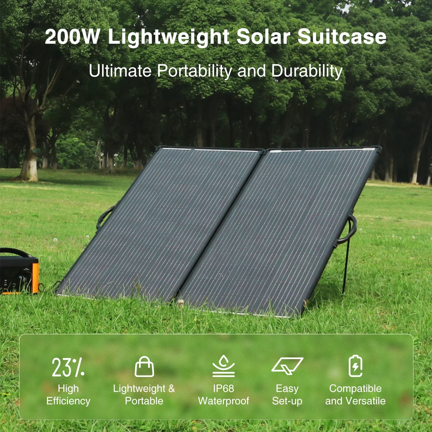 ACOPOWER PLK Portable Solar Panel Kit, Lightweight 20A Charge Controller——200W, 100W - Green Vista Living
