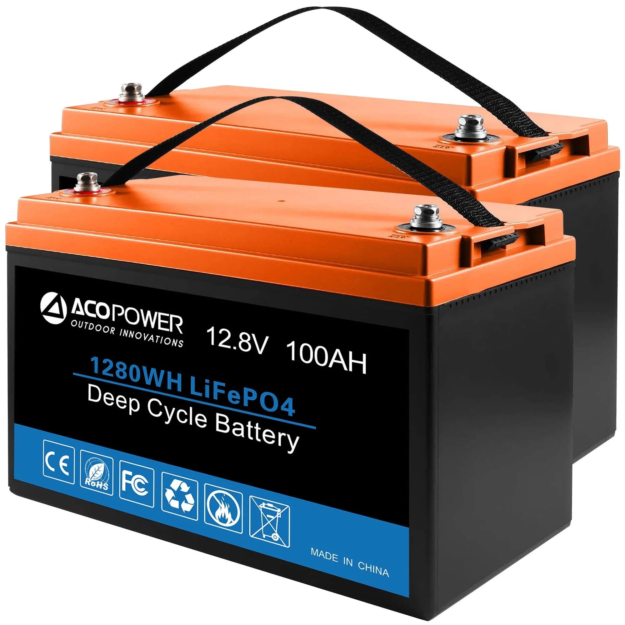 ACOPOWER Lithium Battery Mono Solar Power Complete System with Battery and Inverter for RV Boat 12V Off Grid Kit - Green Vista Living