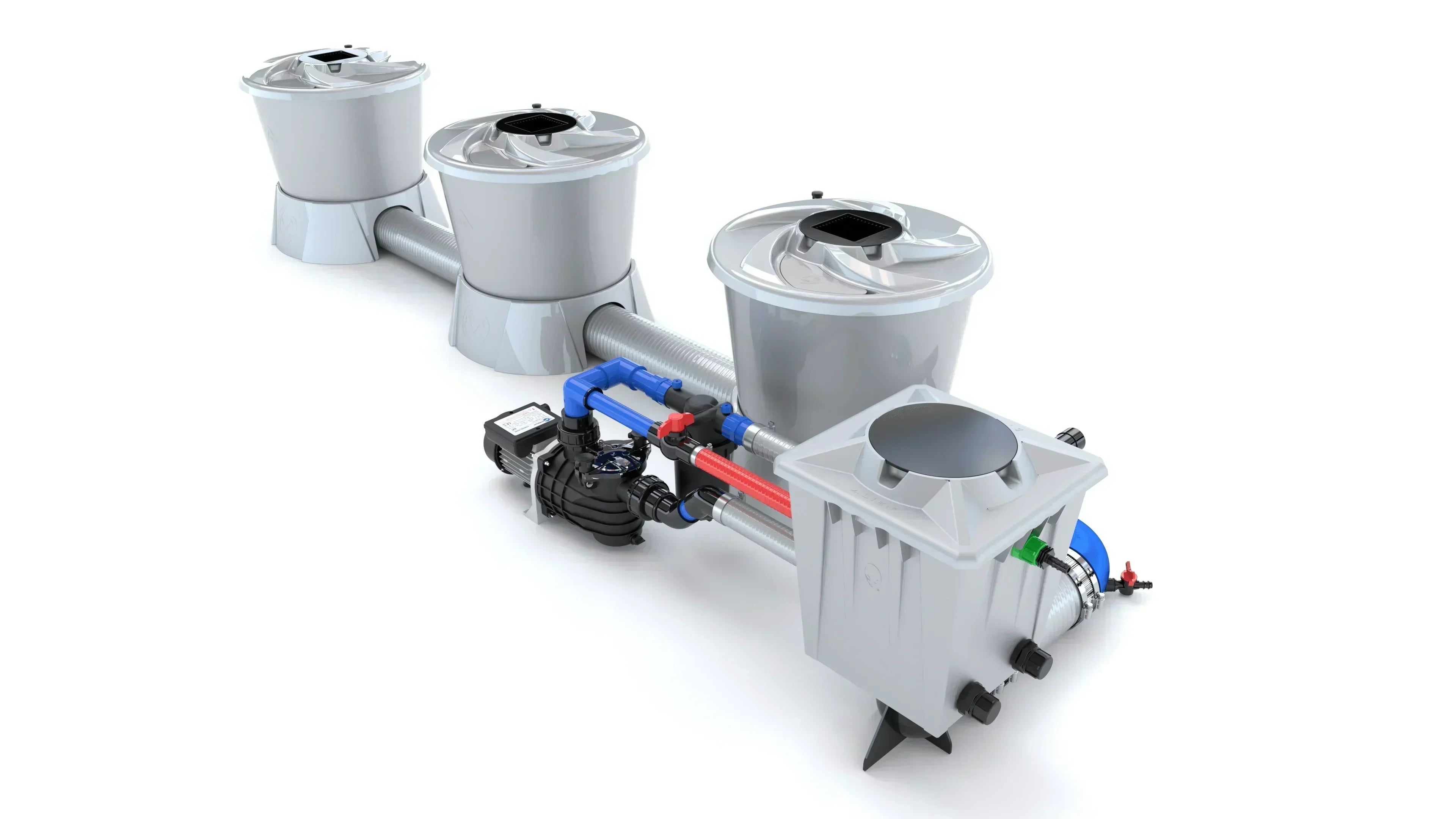 Alien Hydroponics - V-SYSTEM 3 Pot 1 Row End Header Kit - Green Vista Living