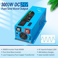 Sungold Power 3000W DC 24V Pure Sine Wave Inverter With Charger - Green Vista Living