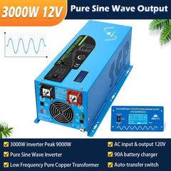Off Grid Solar Kit 3000W Inverter 12VDC 120V Output Battery 600 watt Solar Back Up SGK-PRO3 - Green Vista Living