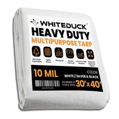 16’ x 20’ Heavy Duty Poly Tarp 10 mil, 6 oz - Black & Silver - Green Vista Living