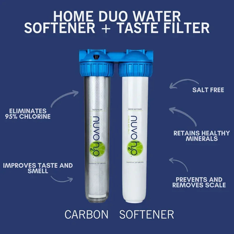 NuvoH2O Home Duo Water Softener + Taste Filter System - Green Vista Living