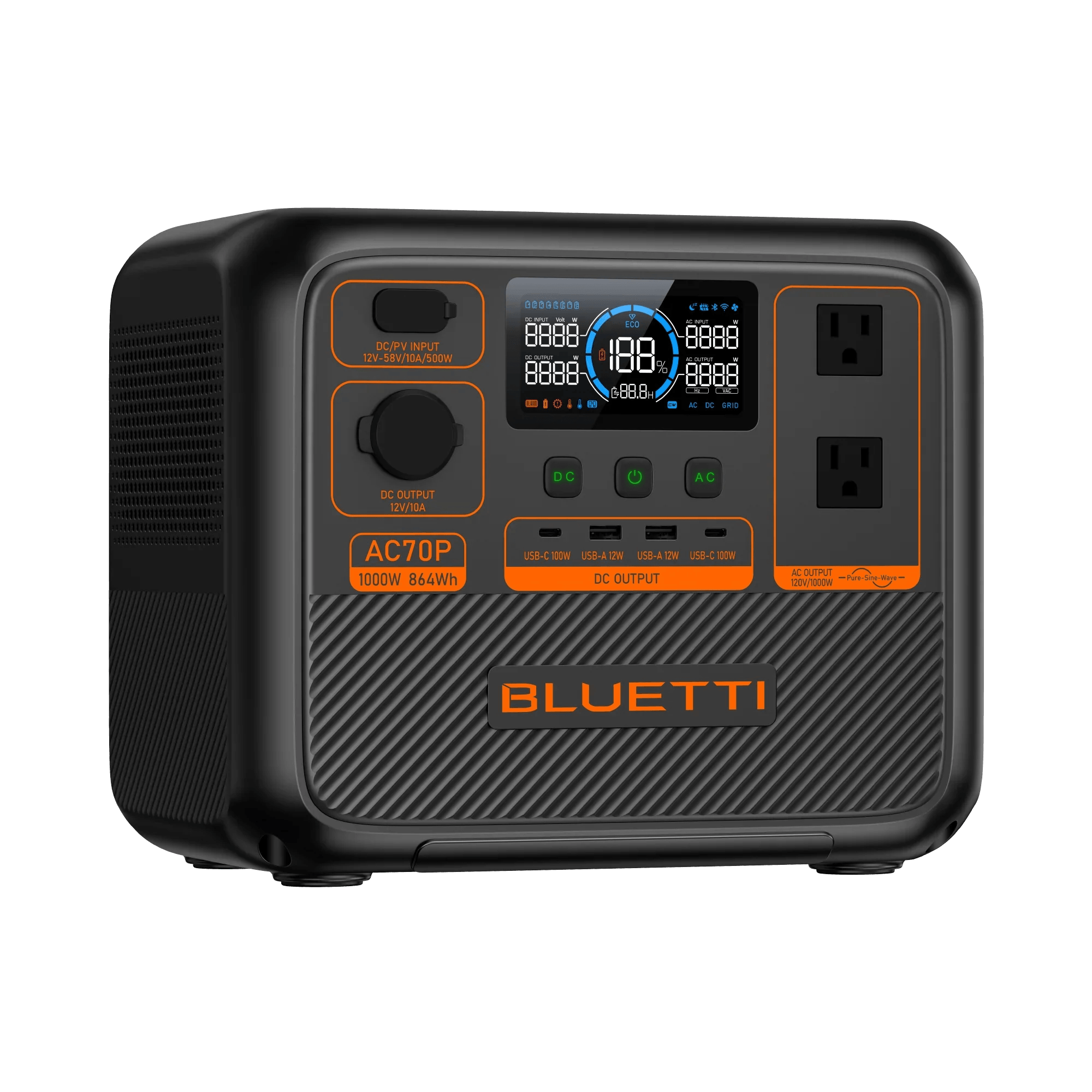 BLUETTI AC70P Portable Power Station | 1000W 864Wh - Green Vista Living