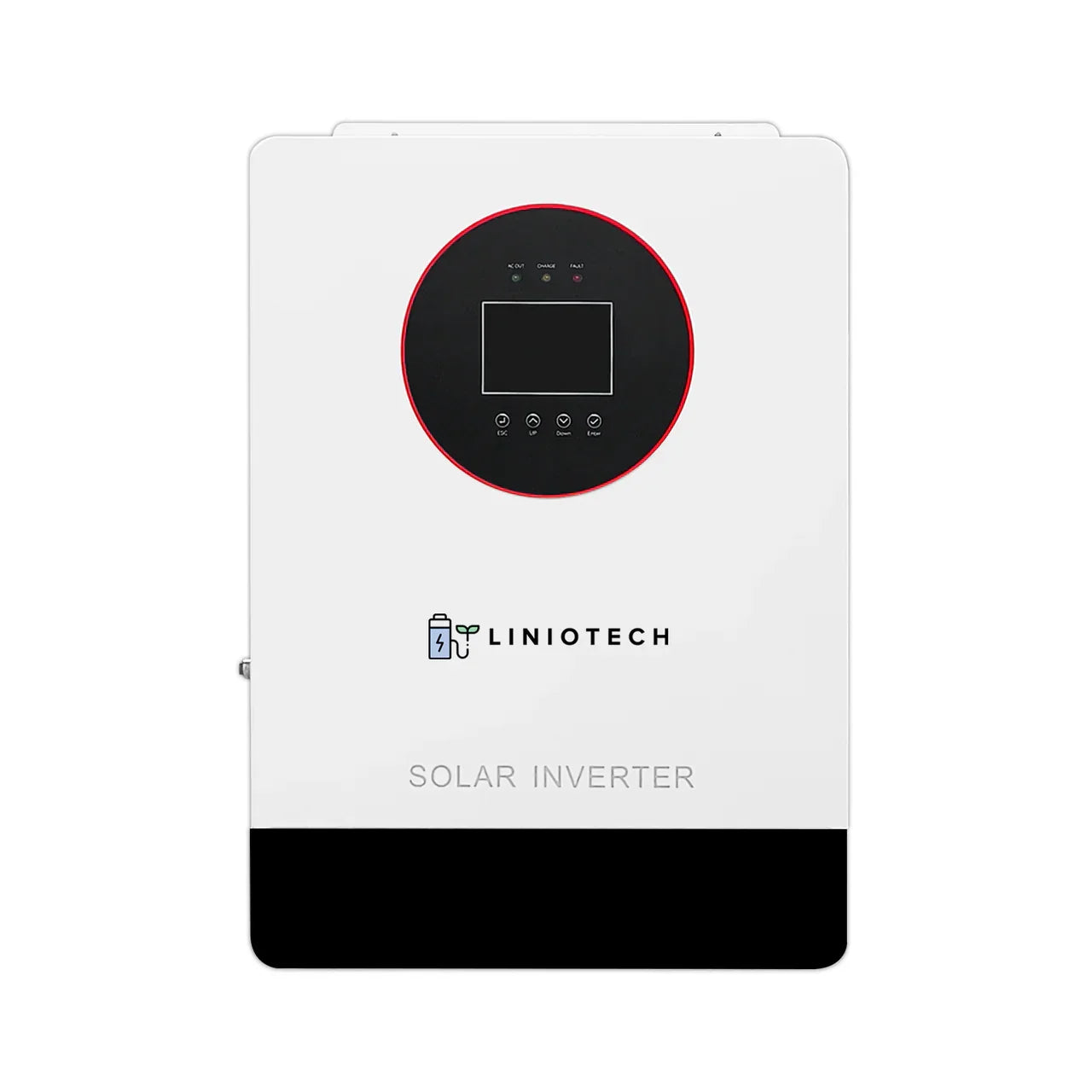 Liniotech solar inverter wall-mounted white unit with digital display and control buttons