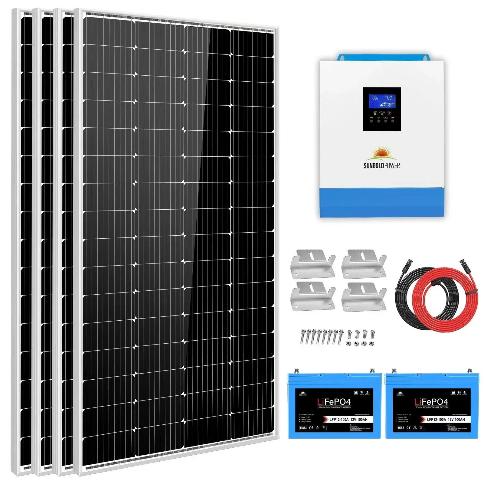 Solar Kit 3000W 24V Inverter 120V output Lithium Battery 800 Watt Solar Panel SGKT-3PRO - Green Vista Living