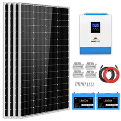 Solar Kit 3000W 24V Inverter 120V output Lithium Battery 800 Watt Solar Panel SGKT-3PRO - Green Vista Living