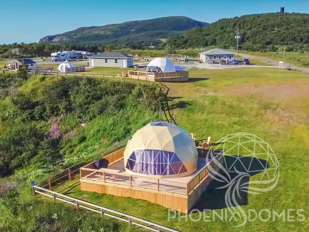 4-Season DELUXE Glamping Package Dome - 20'/6m - Phoenix Domes - Green Vista Living