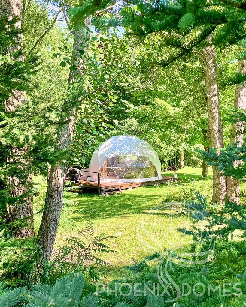 4-Season DELUXE Glamping Package Dome - 20'/6m - Phoenix Domes - Green Vista Living