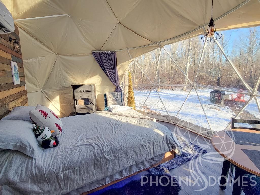 4-Season DELUXE Glamping Package Dome - 20'/6m - Phoenix Domes - Green Vista Living