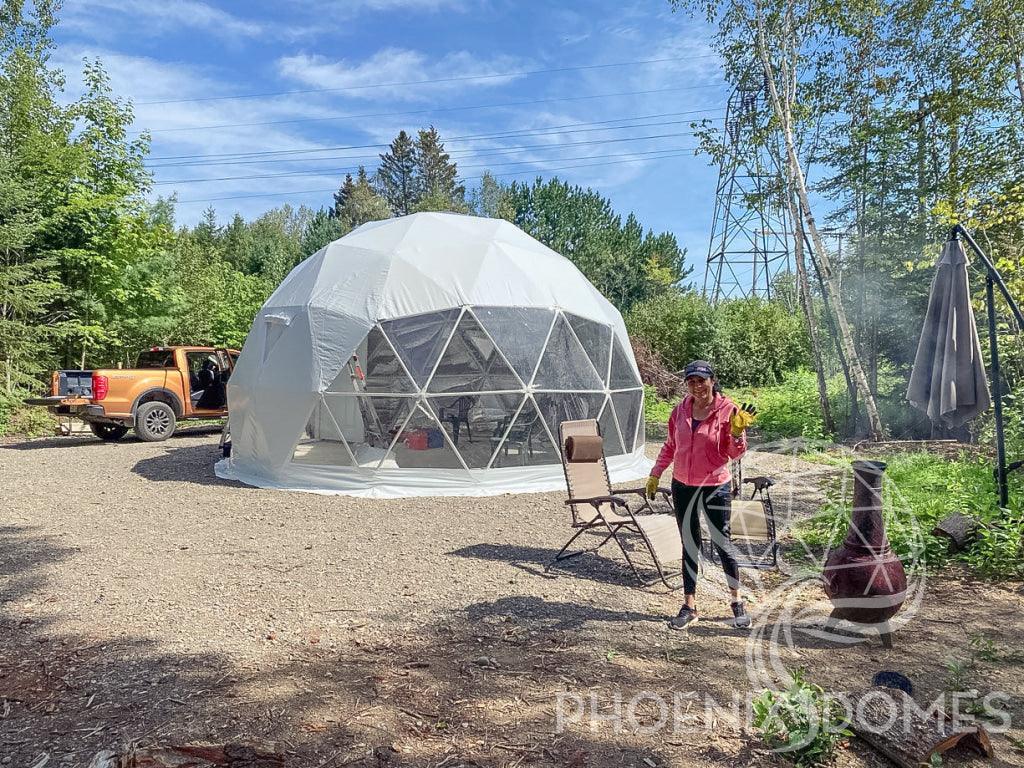4-Season DELUXE Glamping Package Dome - 20'/6m - Phoenix Domes - Green Vista Living