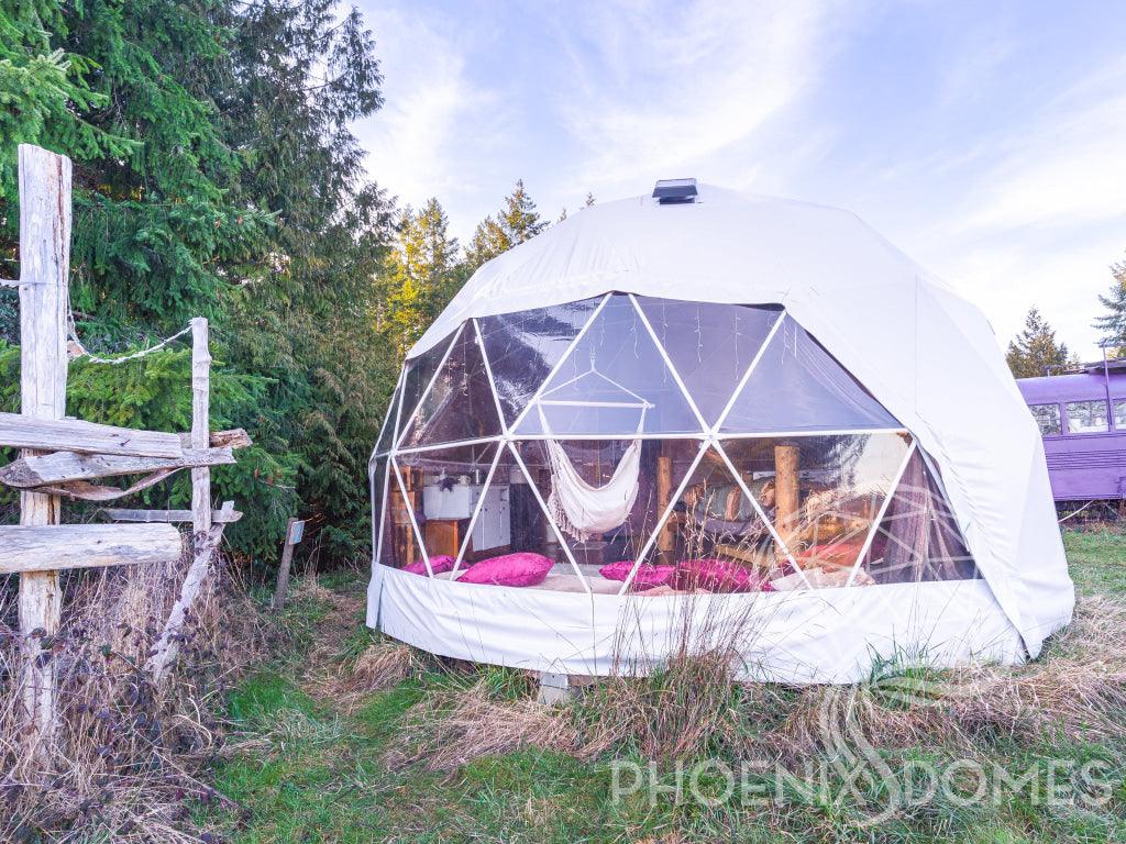 4-Season DELUXE Glamping Package Dome - 20'/6m - Phoenix Domes - Green Vista Living