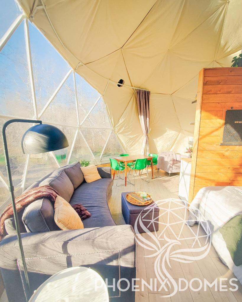 4-Season DELUXE Glamping Package Dome - 23'/7m - Phoenix Domes - Green Vista Living