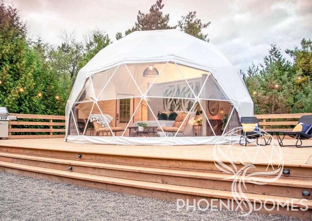 4-Season DELUXE Glamping Package Dome - 23'/7m - Phoenix Domes - Green Vista Living