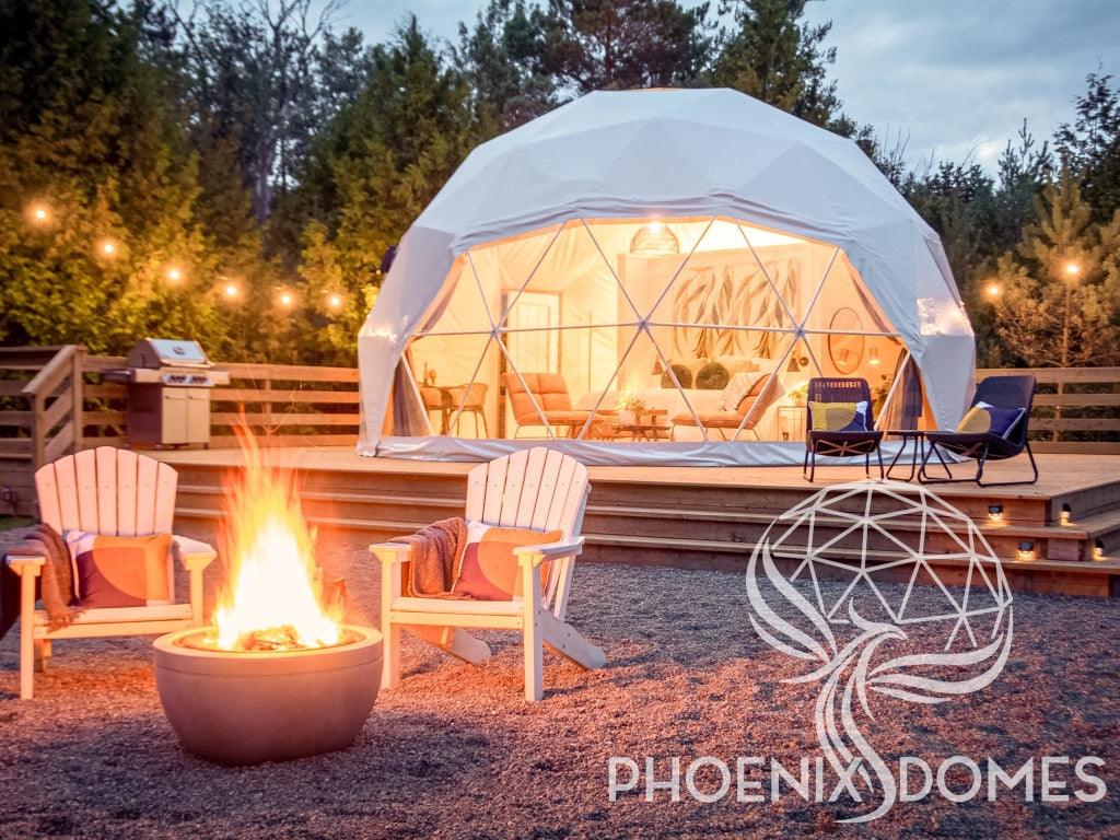 4-Season DELUXE Glamping Package Dome - 23'/7m - Phoenix Domes - Green Vista Living