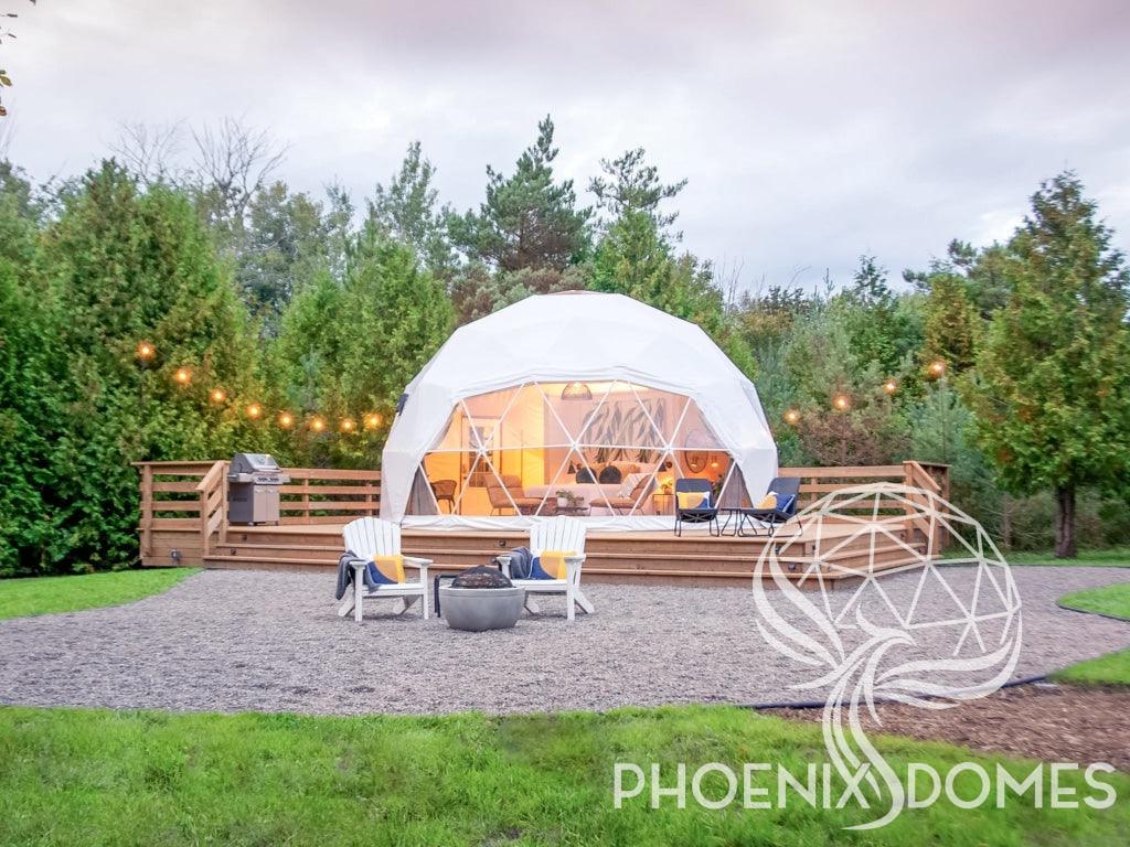 4-Season DELUXE Glamping Package Dome - 23'/7m - Phoenix Domes - Green Vista Living