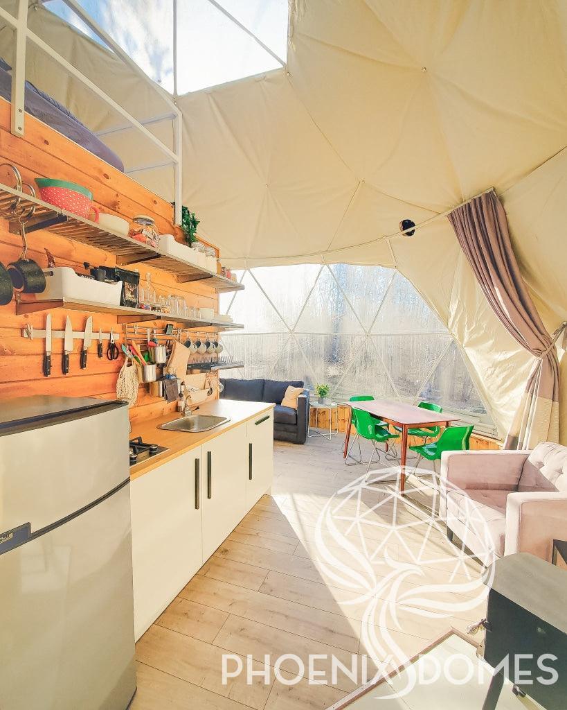 4-Season DELUXE Glamping Package Dome - 23'/7m - Phoenix Domes - Green Vista Living