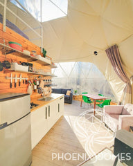 4-Season DELUXE Glamping Package Dome - 23'/7m - Phoenix Domes - Green Vista Living