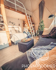 4-Season DELUXE Glamping Package Dome - 23'/7m - Phoenix Domes - Green Vista Living