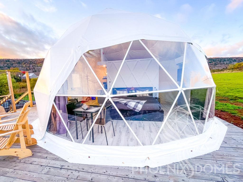 4-Season DELUXE Glamping Package Dome - 23'/7m - Phoenix Domes - Green Vista Living