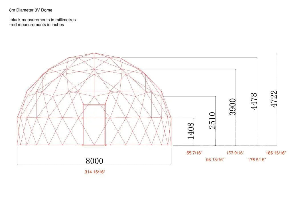 4-Season DELUXE Glamping Package Dome - 26'/8m - Phoenix Domes - Green Vista Living