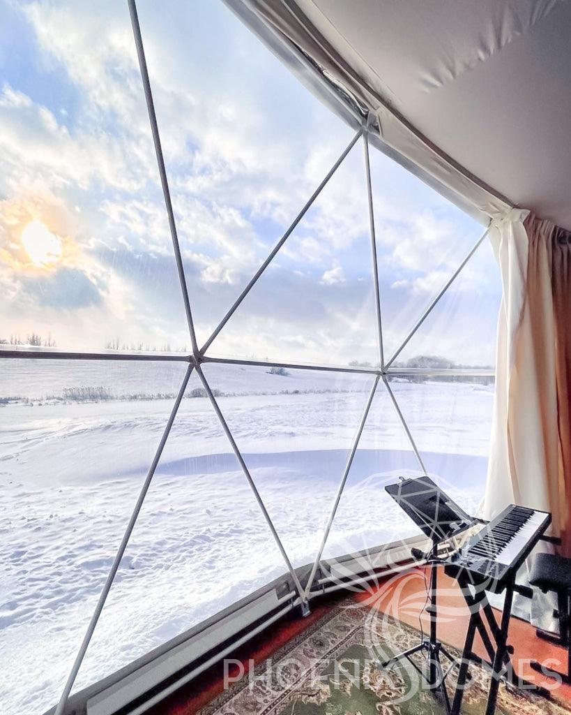 4-Season DELUXE Glamping Package Dome - 26'/8m - Phoenix Domes - Green Vista Living
