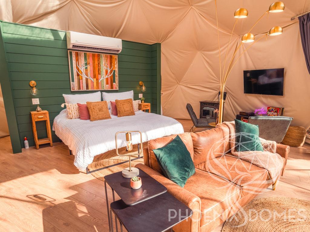 4-Season DELUXE Glamping Package Dome - 26'/8m - Phoenix Domes - Green Vista Living