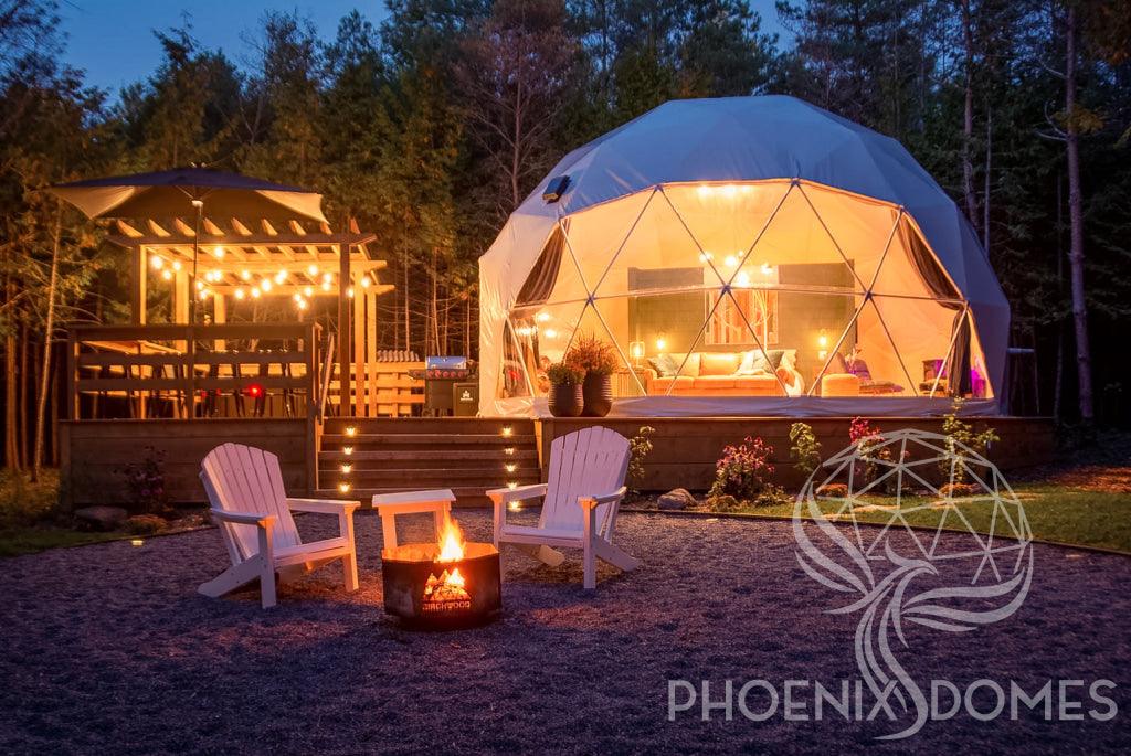 4-Season DELUXE Glamping Package Dome - 26'/8m - Phoenix Domes - Green Vista Living