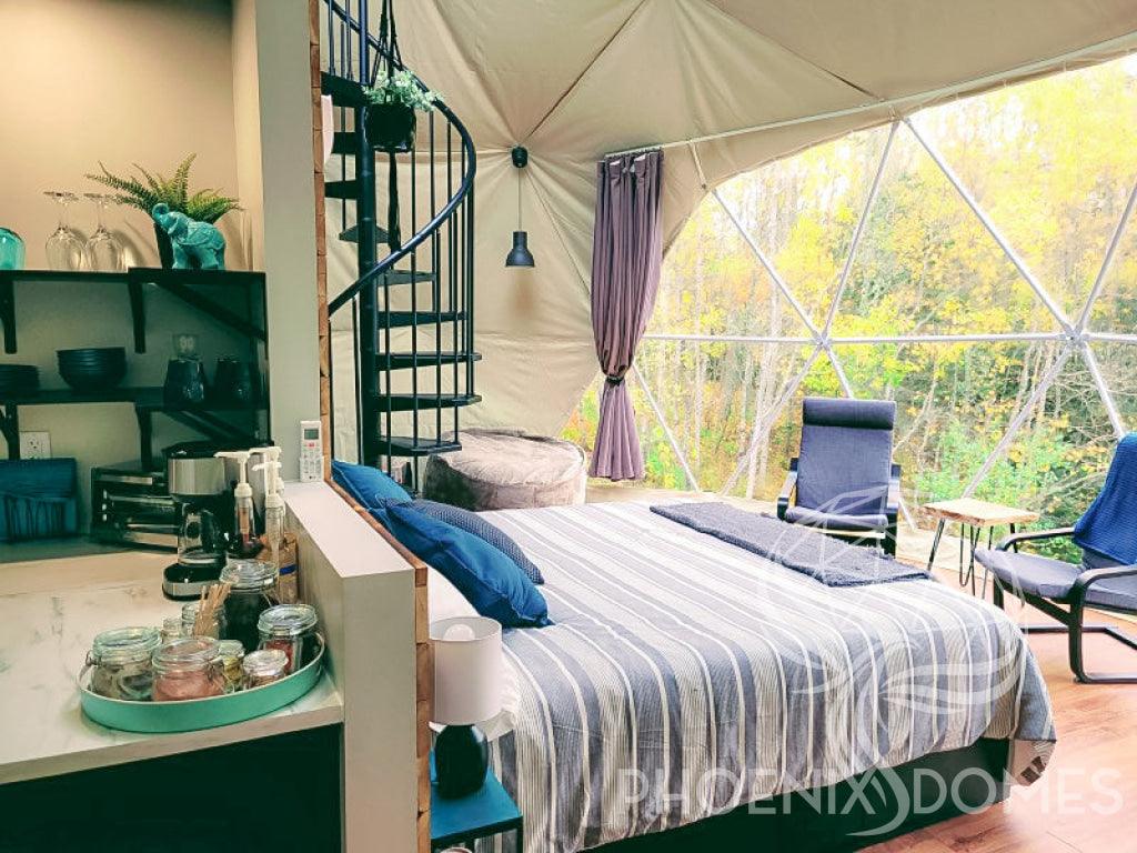 4-Season DELUXE Glamping Package Dome - 26'/8m - Phoenix Domes - Green Vista Living