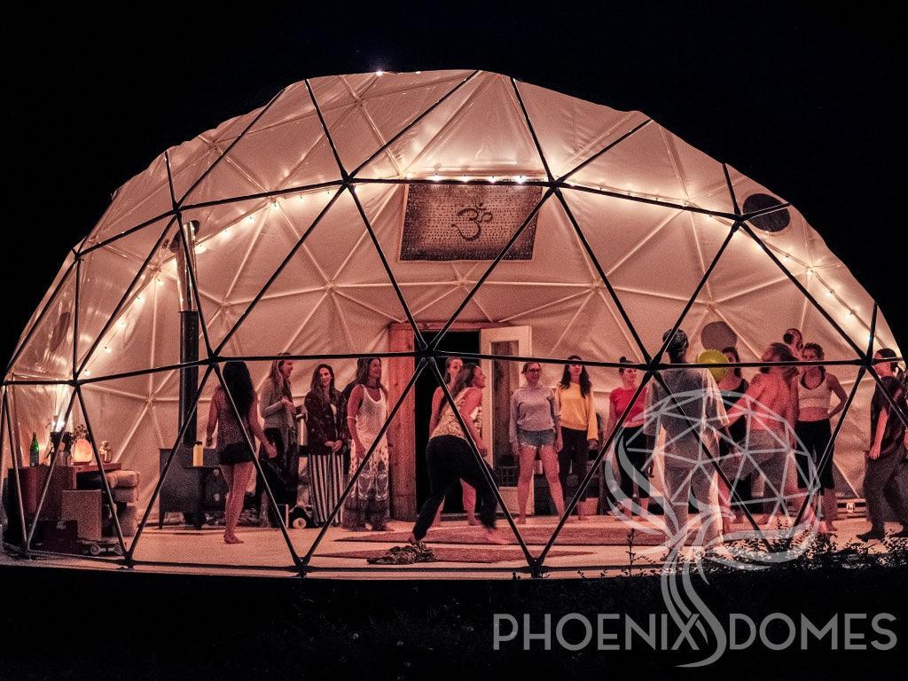 4-Season DELUXE Glamping & Yoga Package Dome - 30'/9m - Phoenix Domes - Green Vista Living